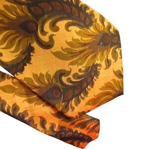 Vintage 1960s Necktie Abstract Floral Tie Peacock Print